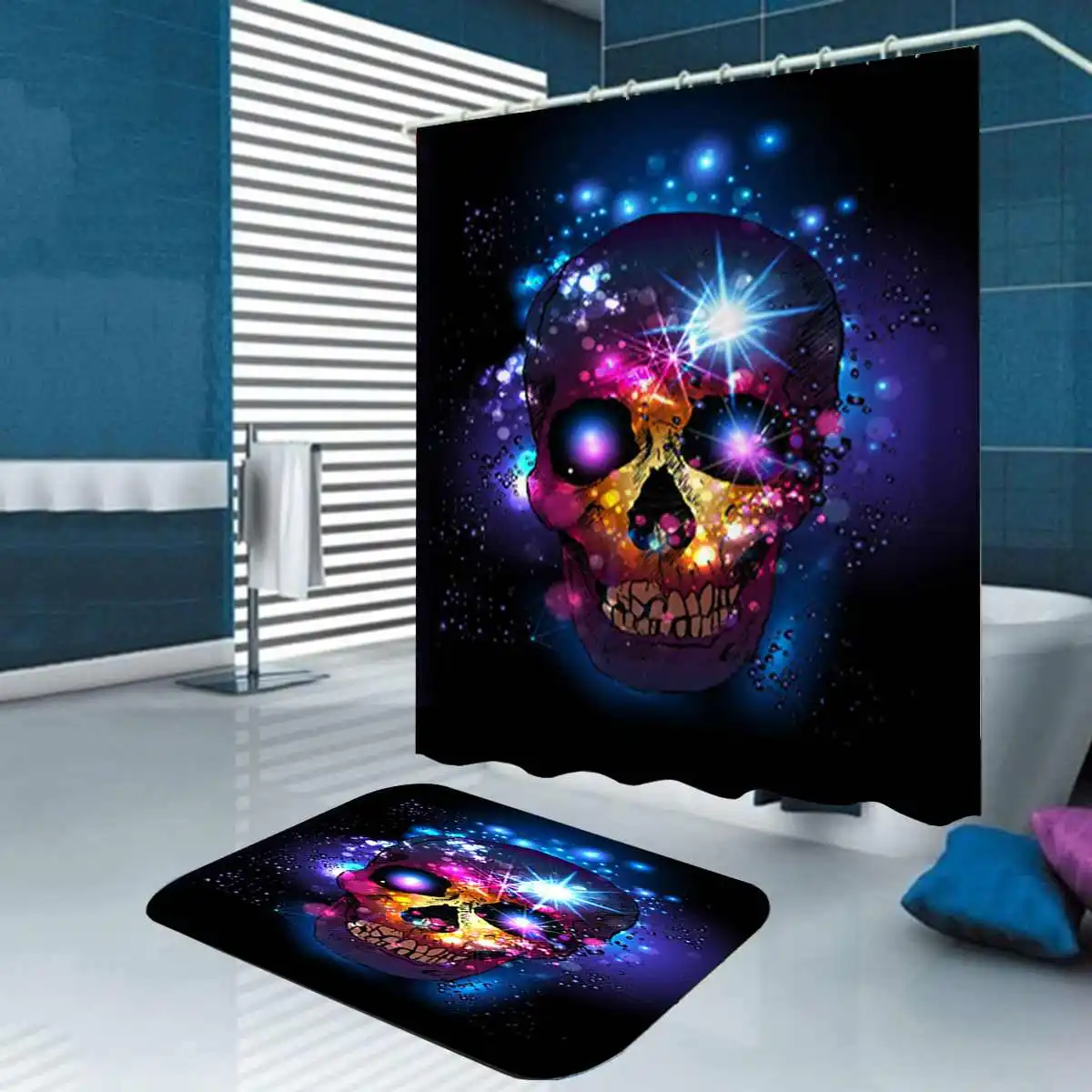 2019 New Cartoon Skull Halloween Shower Curtain Non-Slip Bath Mat Set Waterproof Polyester Bathroom Mat Rug Lid Toilet Cover
2019 New Cartoon Skull Halloween Shower Curtain Non-Slip Bath Mat Set Waterproof Polyester Bathroom Mat Rug Lid Toilet Cover