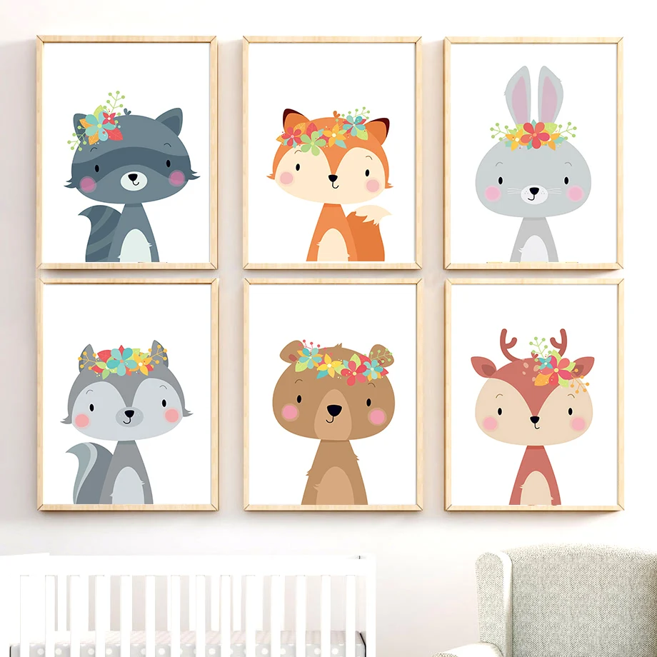 Cute Cartoon Flower Fox Bear Rabbit Deer Nordic Posters And Prints Wall Art Canvas Painting Animal Wall Pictures Kids Room Decor
Cute Cartoon Flower Fox Bear Rabbit Deer Nordic Posters And Prints Wall Art Canvas Painting Animal Wall Pictures Kids Room Decor