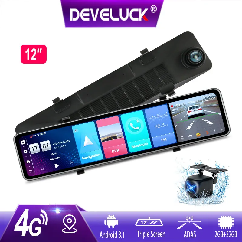 Android 8.1 12" Car DVR 3 split Touch Square IPS Screen Dash cam Rear View Camera Wifi Rearview mirror Backup cameras 2G+32G
Android 8.1 12" Car DVR 3 split Touch Square IPS Screen Dash cam Rear View Camera Wifi Rearview mirror Backup cameras 2G+32G