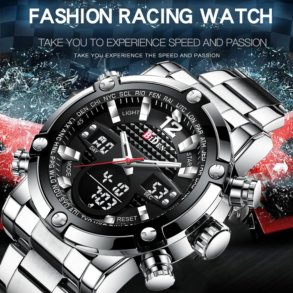 Multifunctional Quartz Watch Men In Sport Racing Watch Led Display Top Brand Luxury Wrist Watch Relogio Masculino Silver Clock
Multifunctional Quartz Watch Men In Sport Racing Watch Led Display Top Brand Luxury Wrist Watch Relogio Masculino Silver Clock