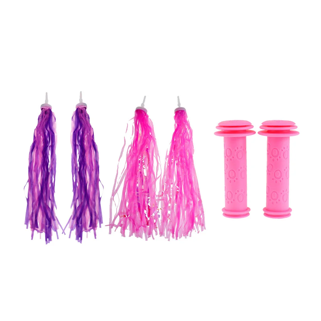 1 Pair Bike Handlebar Grips + 2 Pairs Bicycle Handle Bar Streamers for Road Mountain Boys and Girls Kids Bikes Scooter Cycling 1 Pair Bike Handlebar Grips + 2 Pairs Bicycle Handle Bar Streamers for Road Mountain Boys and Girls Kids Bikes Scooter Cycling