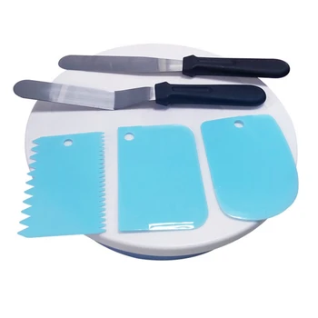Non-slip Plastic Cake Turntable Rotating Dough Knife Decorating Cream Cakes Stand Set Cake Rotary Table Baking Tool Sets/
Non-slip Plastic Cake Turntable Rotating Dough Knife Decorating Cream Cakes Stand Set Cake Rotary Table Baking Tool Sets/