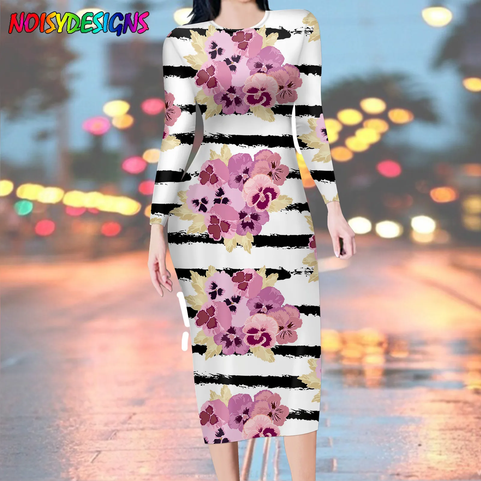 NOISYDESIGNS Pansy Flowers Pattern Pink Pencil Elastic Dress Women Dresses Work Bodycon Vestidos New Bag Hip Long Sleeve Dresses
NOISYDESIGNS Pansy Flowers Pattern Pink Pencil Elastic Dress Women Dresses Work Bodycon Vestidos New Bag Hip Long Sleeve Dresses