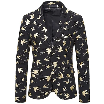 Fashion Blazer Men Luxury Gold Bird Bronzing Print Suit Jacket Men Wedding Tuxedo Blazer Stage Singer Costumes Terno Masculino
Fashion Blazer Men Luxury Gold Bird Bronzing Print Suit Jacket Men Wedding Tuxedo Blazer Stage Singer Costumes Terno Masculino