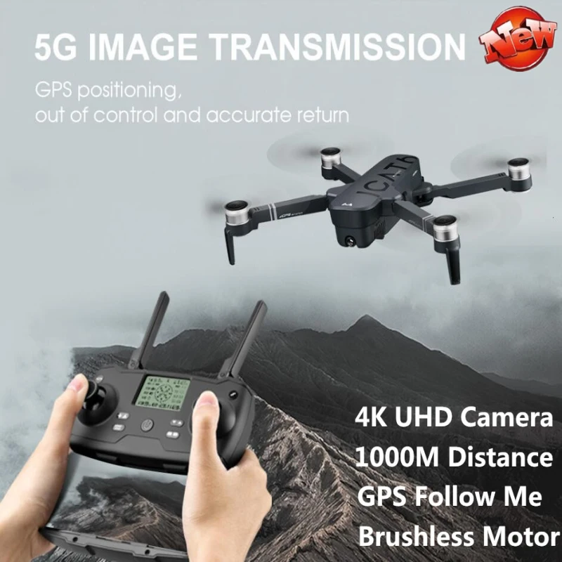 GPS 4K UHD Foldable WIFI Real Time RC Drone 5G 1000M Optical Flow Positioning GPS Auto Follow Me Electric Camera RC Quadcopter
GPS 4K UHD Foldable WIFI Real Time RC Drone 5G 1000M Optical Flow Positioning GPS Auto Follow Me Electric Camera RC Quadcopter