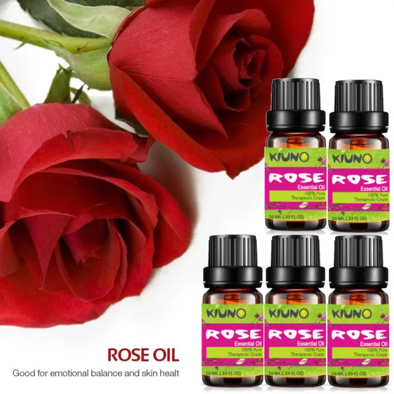 KIUNO 10ML Rose Essential Oils -100% Pure Natural Aromatherapy Therapeutic Grade Aroma Quality External Use Premium Scent |