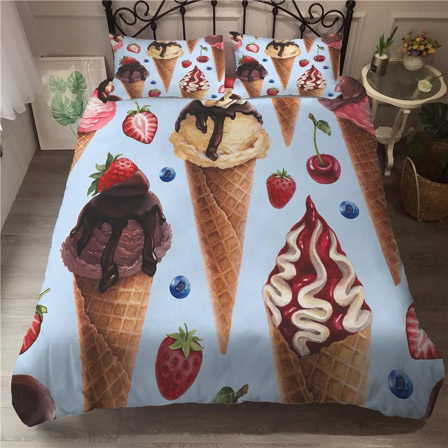 A Bedding Set 3D Printed Duvet Cover Bed Set Summer Ice Cream Home Textiles for Adults Bedclothes with Pillowcase #BQL09
A Bedding Set 3D Printed Duvet Cover Bed Set Summer Ice Cream Home Textiles for Adults Bedclothes with Pillowcase #BQL09