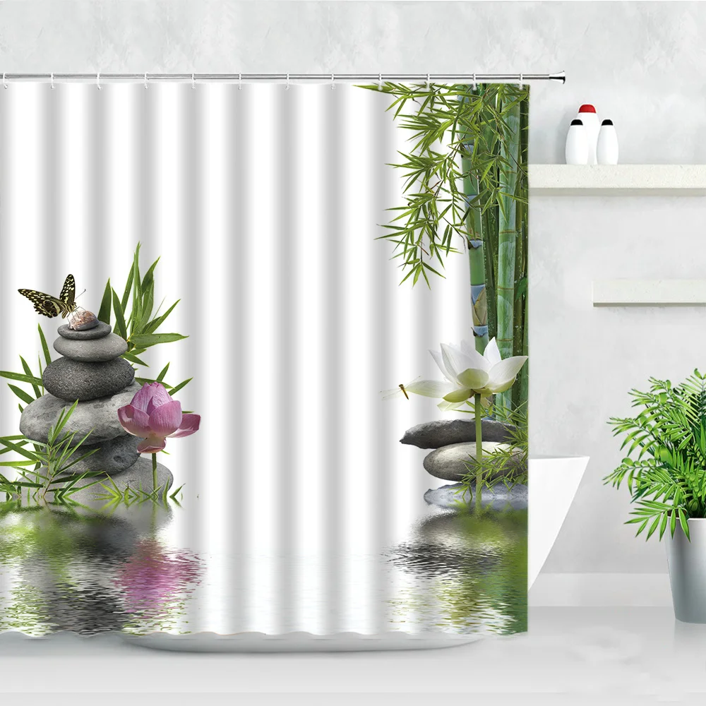 Bathroom Waterproof Shower Curtain Set Zen Stone SPA Lotus Butterfly Green Bamboo Printing Polyester Fabric Home Decor Curtains
Bathroom Waterproof Shower Curtain Set Zen Stone SPA Lotus Butterfly Green Bamboo Printing Polyester Fabric Home Decor Curtains