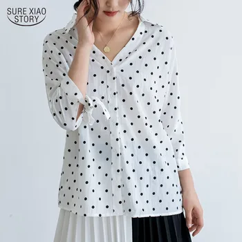 Blusas Mujer 2019 New Polka Dot Long Sleeve V-neck Women's Blouse Casual Loose Cardigan Chiffon White Blue Women Shirt 5261 50
Blusas Mujer 2019 New Polka Dot Long Sleeve V-neck Women's Blouse Casual Loose Cardigan Chiffon White Blue Women Shirt 5261 50