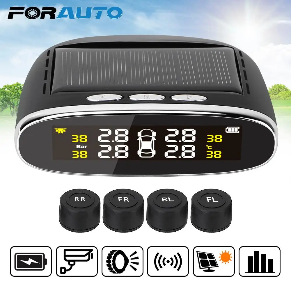 Car Tire Pressure Alarm Monitor System Waterproof Temperature Alert With 4 Internal/External Sensor LCD Display Solar Power TPMS
Car Tire Pressure Alarm Monitor System Waterproof Temperature Alert With 4 Internal/External Sensor LCD Display Solar Power TPMS