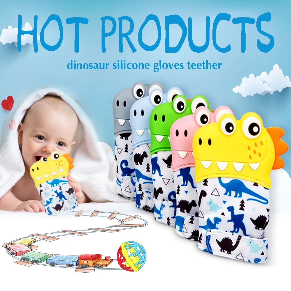 Dinosaur Cartoon Teething Gloves Finger Baby baby teether Mittens Silicone toy baby Newborn Dental Care Sucking Sound Kids Toys
Dinosaur Cartoon Teething Gloves Finger Baby baby teether Mittens Silicone toy baby Newborn Dental Care Sucking Sound Kids Toys
