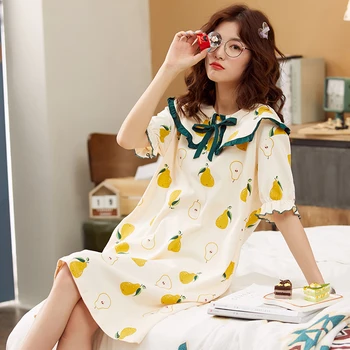 Women's Lingerie Nightdress short sleeve thin summer floral printed cotton Sleep shirt soft plus size night skirt robe home wear
Women's Lingerie Nightdress short sleeve thin summer floral printed cotton Sleep shirt soft plus size night skirt robe home wear
