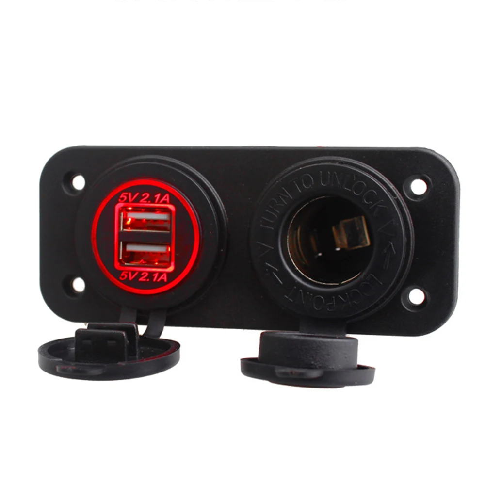 4.2A Dual USB 12/30V Car Charger LED Power Socket Car Cigarette Lighter Charger Panel For Car Boat Motor 12V Car Socket
4.2A Dual USB 12/30V Car Charger LED Power Socket Car Cigarette Lighter Charger Panel For Car Boat Motor 12V Car Socket
