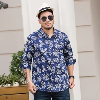 Big Size Leisure Long Sleeve Printing Shirt Clothing Men Autumn Plus Fat plus Size Loose Shirt Jacket Fat Man Men's Wear 
Big Size Leisure Long Sleeve Printing Shirt Clothing Men Autumn Plus Fat plus Size Loose Shirt Jacket Fat Man Men's Wear