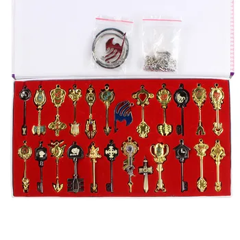 25pcs/set Fairy Tail Elza Lucy Cosplay Key Keychain Pink Tattoo Heartfilia Sign of the Zodiac Gold Key Pendants
25pcs/set Fairy Tail Elza Lucy Cosplay Key Keychain Pink Tattoo Heartfilia Sign of the Zodiac Gold Key Pendants