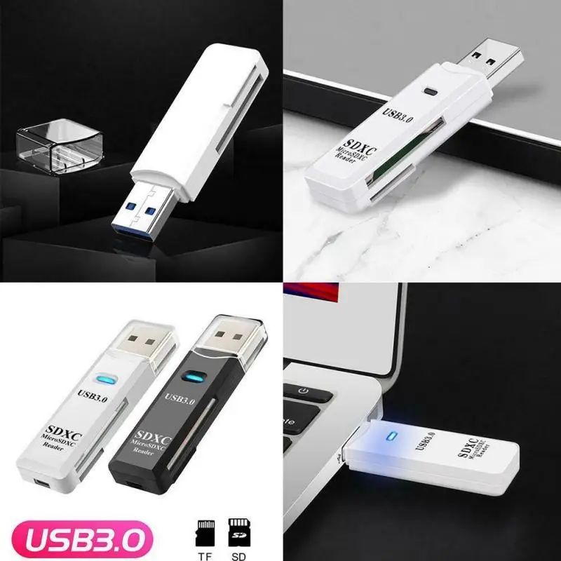High Speed 2 IN 1 Card Reader USB 3.0 Micro SD TF Card Memory Reader Multi-card Writer Adapter Flash Drive Laptop Accessories
High Speed 2 IN 1 Card Reader USB 3.0 Micro SD TF Card Memory Reader Multi-card Writer Adapter Flash Drive Laptop Accessories