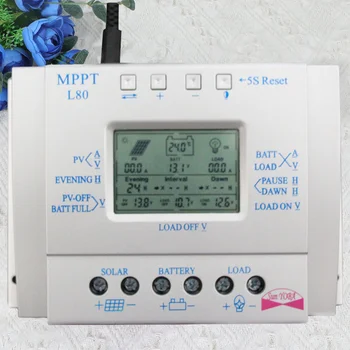 1PC 80A MPPT 12V/24V Solar Charge Controller Solar Photovoltaic Power System Controller LCD Solar Cell Panel Controller with USB
1PC 80A MPPT 12V/24V Solar Charge Controller Solar Photovoltaic Power System Controller LCD Solar Cell Panel Controller with USB