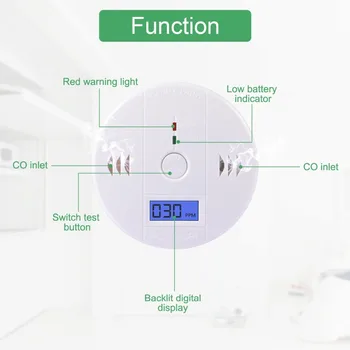 NEW CO Gas Sensor Detector Carbon Monoxide Poisoning Alarm Detector LCD Photoelectric Independent High Sensitive 120dB Warning
NEW CO Gas Sensor Detector Carbon Monoxide Poisoning Alarm Detector LCD Photoelectric Independent High Sensitive 120dB Warning