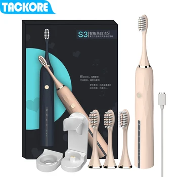 Tackore Newest type Sonic Electric Toothbrush Ultrasonic USB Rechargeable Deep Cleaning Toothbrush IPX7 with 4 brush Heads
Tackore Newest type Sonic Electric Toothbrush Ultrasonic USB Rechargeable Deep Cleaning Toothbrush IPX7 with 4 brush Heads