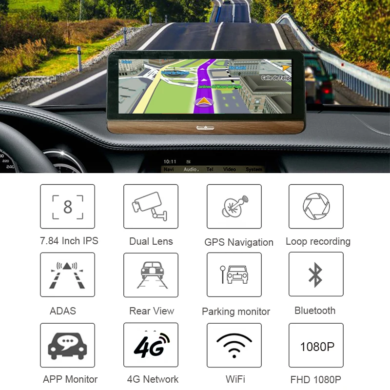 Anfilite E31 Pro 4G Автомобильная камера GPS 7 8 &quotAndroid 5 1 Автомобильные видеорегистраторы