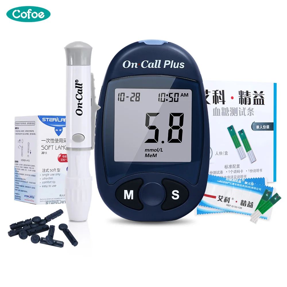 On Call Plus Glucometer Diabetes Blood Glucose Meter Glucometer Kit 50/100pcs diabetic Test Strips Lancets medical Blood Sugar
On Call Plus Glucometer Diabetes Blood Glucose Meter Glucometer Kit 50/100pcs diabetic Test Strips Lancets medical Blood Sugar