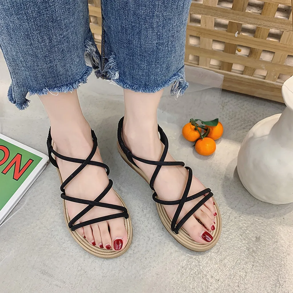 Nice Sandals Womens Ladies Pure Color Summer Beach Wild Cross Open Toe Flat Cross-tied Sandals Elastic Strap Casual Shoes
Nice Sandals Womens Ladies Pure Color Summer Beach Wild Cross Open Toe Flat Cross-tied Sandals Elastic Strap Casual Shoes
