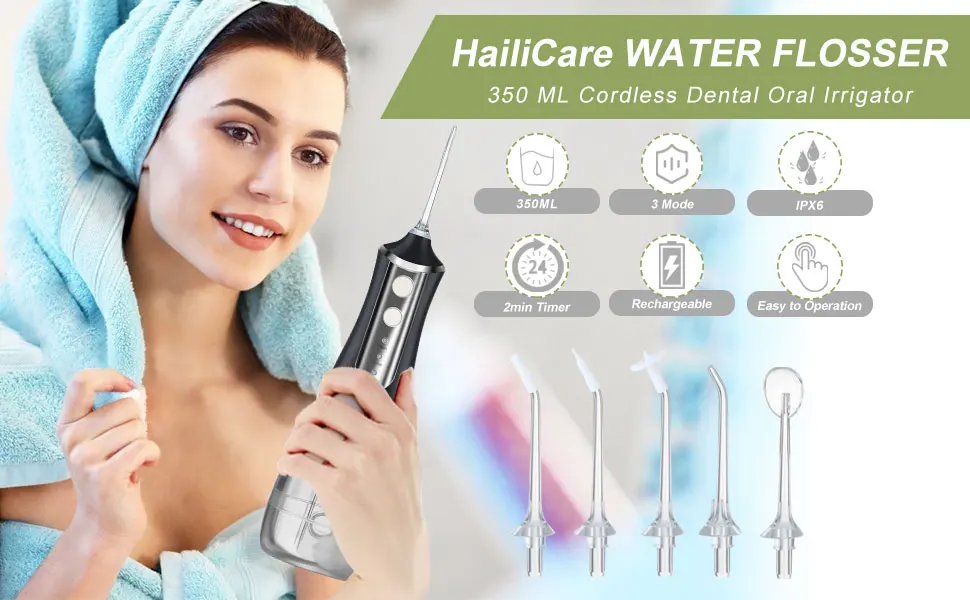 Generic 350ML Portable Water Flosser Dental Floss Oral Dental Water Jet