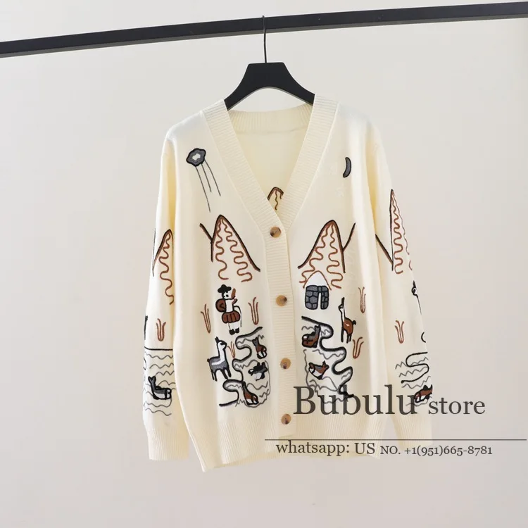 2020 New Style for Autumn Winter V-neck Heavy Industry Embroidered oversized Long-Sleeved wool blended Knitted Cardigan Sweater
2020 New Style for Autumn Winter V-neck Heavy Industry Embroidered oversized Long-Sleeved wool blended Knitted Cardigan Sweater