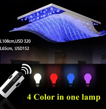 

Modern Crystal Chandelier LED Color Change With Remote Control Organ Style RGB Lustre Ceiling Lamp Deco Chandeliers 110V 220V