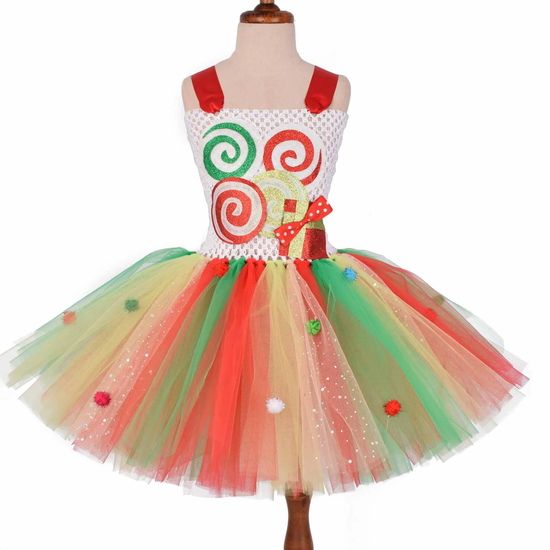 Платье конфетного цвета платье-пачка с леденцами для девочек детские платья на