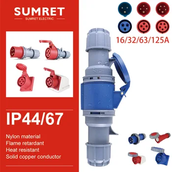 IP67 Industrial Plug and Socket IP44 Waterproof Explosion-proof 3P 4 core 5 pin 16a/32a/63a/125a male female
IP67 Industrial Plug and Socket IP44 Waterproof Explosion-proof 3P 4 core 5 pin 16a/32a/63a/125a male female