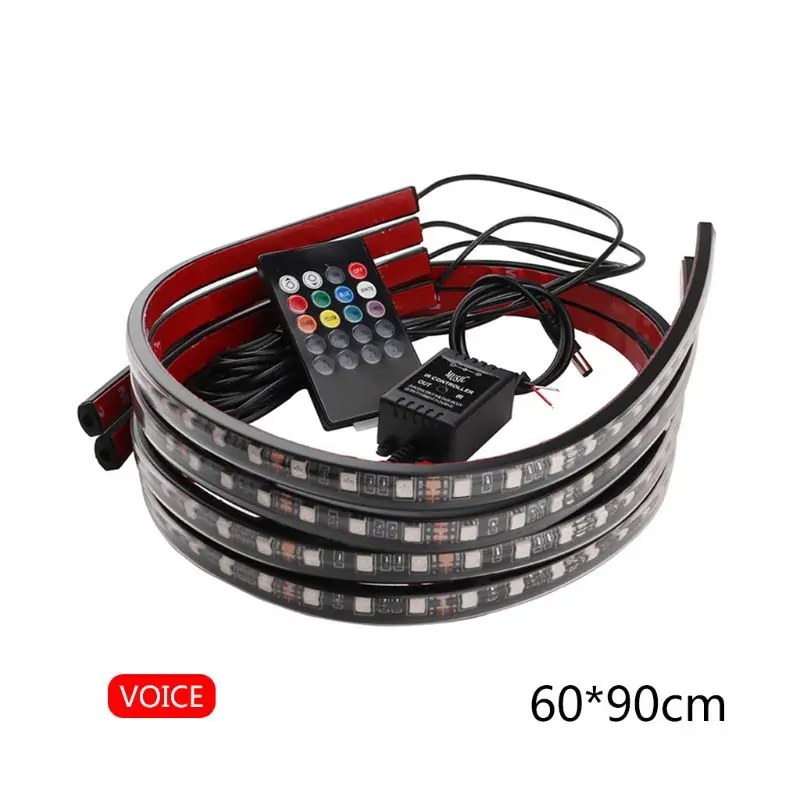 4Pc Car Underglow Flexible Strip LED Remote Control RGB Decorate Atmosphere Lamp
4Pc Car Underglow Flexible Strip LED Remote Control RGB Decorate Atmosphere Lamp