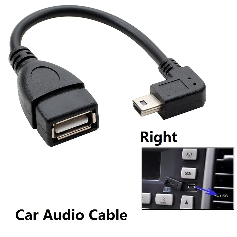 Правый локоть Автомобильный MP3 кабель для передачи данных mini USB к OTG автомобильный