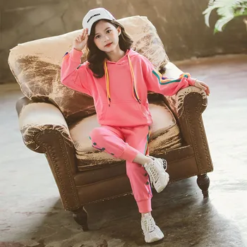 Kids Girls Fall Outfits 2020 New Active Children Long Sleeve Hoodies Pullover + Pants Sport Suit for Big Girl Fall Clothing Sets
Kids Girls Fall Outfits 2020 New Active Children Long Sleeve Hoodies Pullover + Pants Sport Suit for Big Girl Fall Clothing Sets