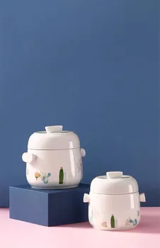 Ceramic Bird's Nest Porriage Egg Stew Pot With Spoon Stew In Water Jar One People Use 460/600ml Soup Pot Double Ear
Ceramic Bird's Nest Porriage Egg Stew Pot With Spoon Stew In Water Jar One People Use 460/600ml Soup Pot Double Ear