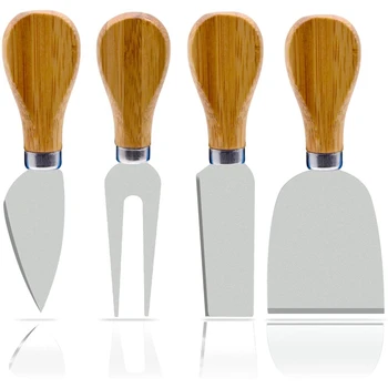 4 Pieces Set Cheese Knives with Bamboo Wood Handle Steel Stainless Cheese Slicer Cheese Cutter (Bamboo Handle)
4 Pieces Set Cheese Knives with Bamboo Wood Handle Steel Stainless Cheese Slicer Cheese Cutter (Bamboo Handle)