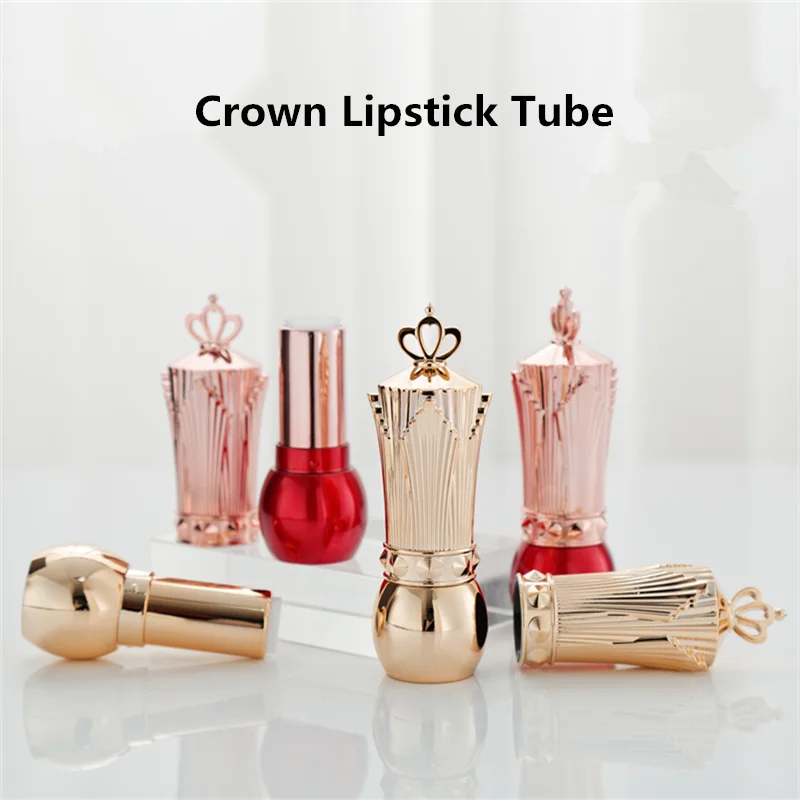 

New Products On Shelves Lipstick Tube DIY Lip Balm Container Crown Lipstick Tube Calibre 12.1mm Refillable cosmetics container