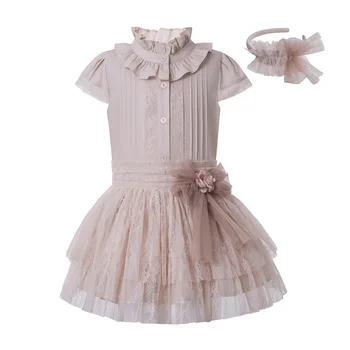 Petiigirl Frill Collar Dresses Summer Lace Girls Clothing Set with Bow Headband Party Dress Kids Clothing G-DMCS212-290
Petiigirl Frill Collar Dresses Summer Lace Girls Clothing Set with Bow Headband Party Dress Kids Clothing G-DMCS212-290
