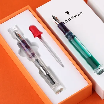 

Moonman C1 Transparent Fountain Pen Eye Dropper Fully Transparent Large-Capacity Ink Storing Resin Fine 0.6mm Nib Gift Pen