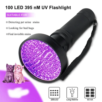 UV Flashlight 10W 100 LEDs 395nm UV LED Torch Back Detector Light for Dog Cat Urine Pet Stains Bed Bugs Scorpions
UV Flashlight 10W 100 LEDs 395nm UV LED Torch Back Detector Light for Dog Cat Urine Pet Stains Bed Bugs Scorpions