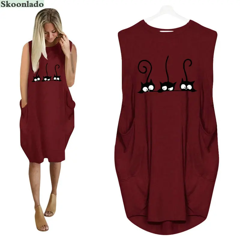 Newest Women Summer Sleeveless Oversize S-5XL Plus Size Clothes Casual Loose Fashion Ladies Dresses Elegant O-Neck Style Female 
Newest Women Summer Sleeveless Oversize S-5XL Plus Size Clothes Casual Loose Fashion Ladies Dresses Elegant O-Neck Style Female