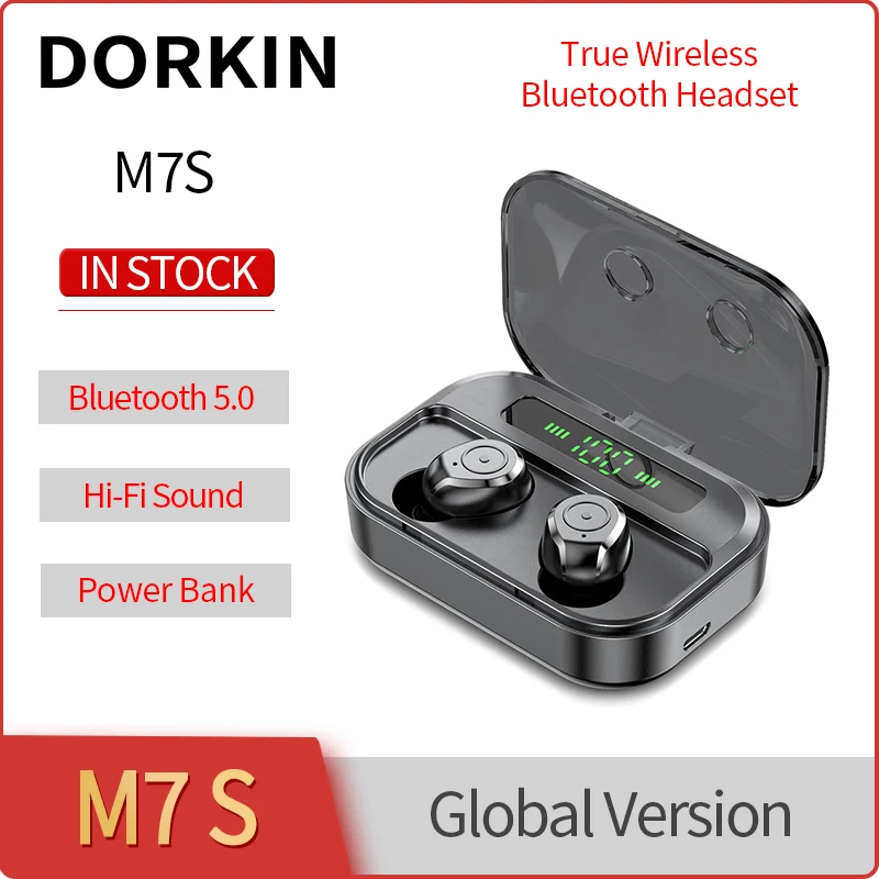 DORKIN M7S Bluetooth 5.0 Earphones Waterproof Wireless Earbuds HIFI Headset Touch Control TWS 3D Stereo Headphones LED Display
DORKIN M7S Bluetooth 5.0 Earphones Waterproof Wireless Earbuds HIFI Headset Touch Control TWS 3D Stereo Headphones LED Display
