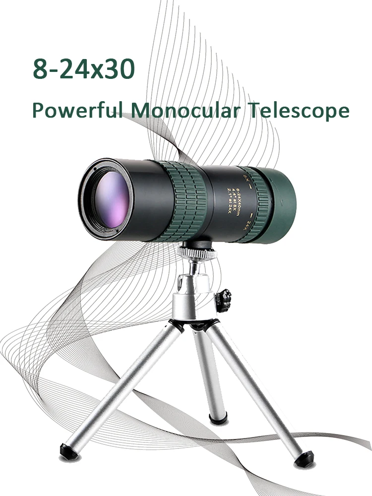 Powerful Monocular Telescope 8-24x30 Zoom Smartphone HD For Outdoor Hunting Optical Low Light Lvl Night Vision High Quality Lens
Powerful Monocular Telescope 8-24x30 Zoom Smartphone HD For Outdoor Hunting Optical Low Light Lvl Night Vision High Quality Lens