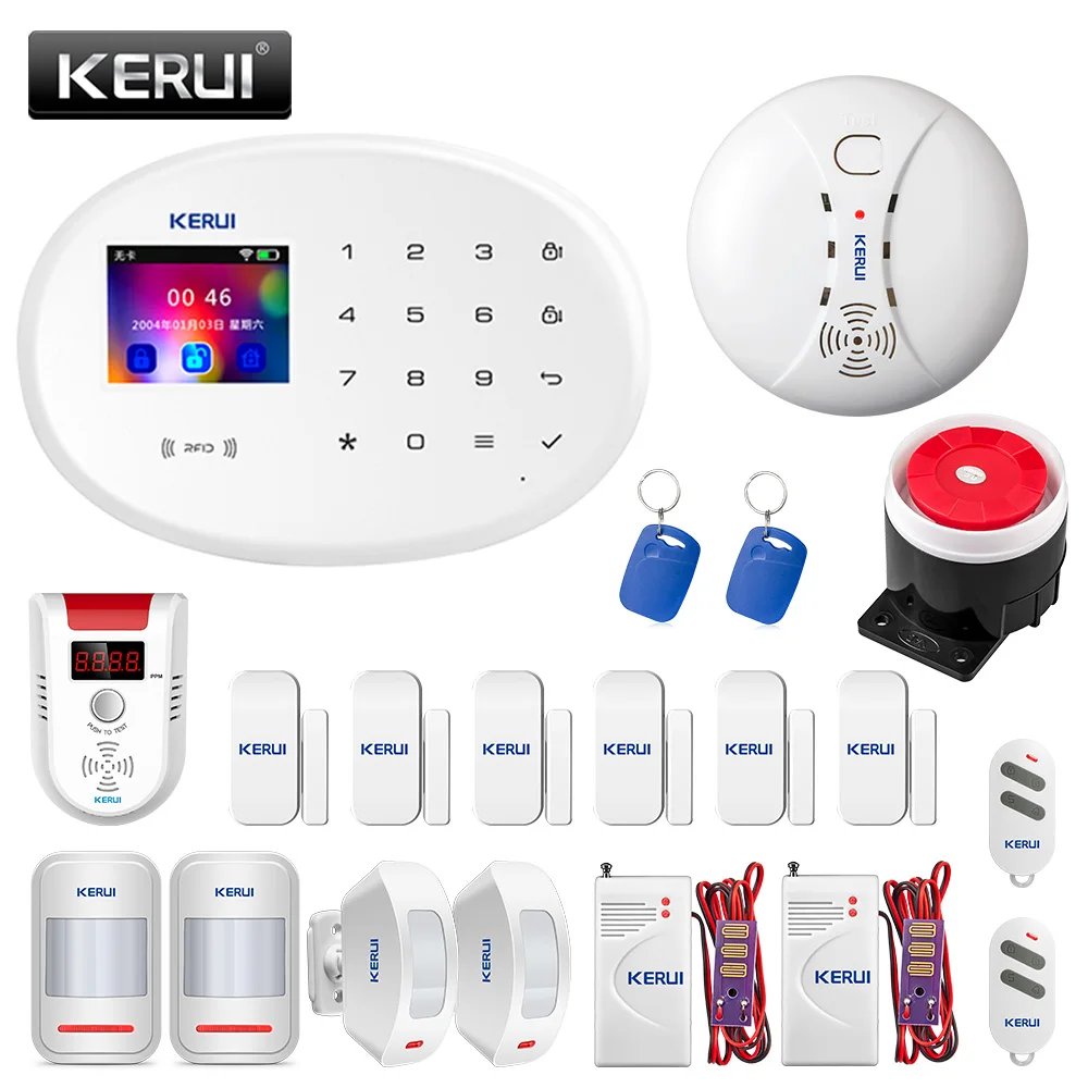 

KERUI W20 WIFI GSM Home Security Alarm System Smart Home RFID Card APP Control Motion Detector Burglar Alarm Gas Detector