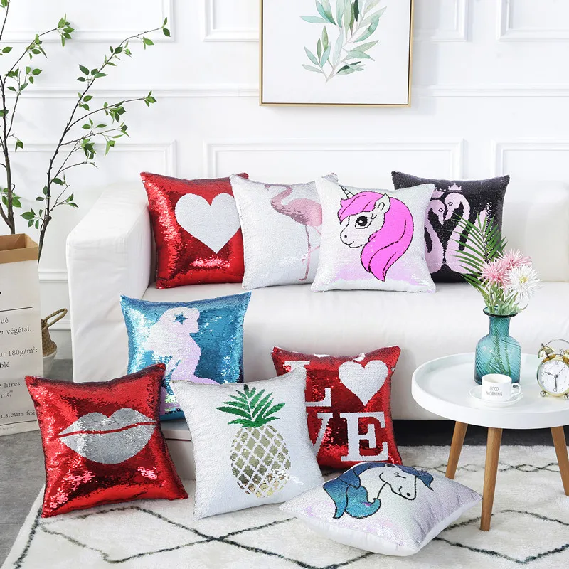 Two-color sequins can be flipped pillowcase sofa decoration pillowcase unicorn mermaid flamingo pineapple creative pattern
Two-color sequins can be flipped pillowcase sofa decoration pillowcase unicorn mermaid flamingo pineapple creative pattern
