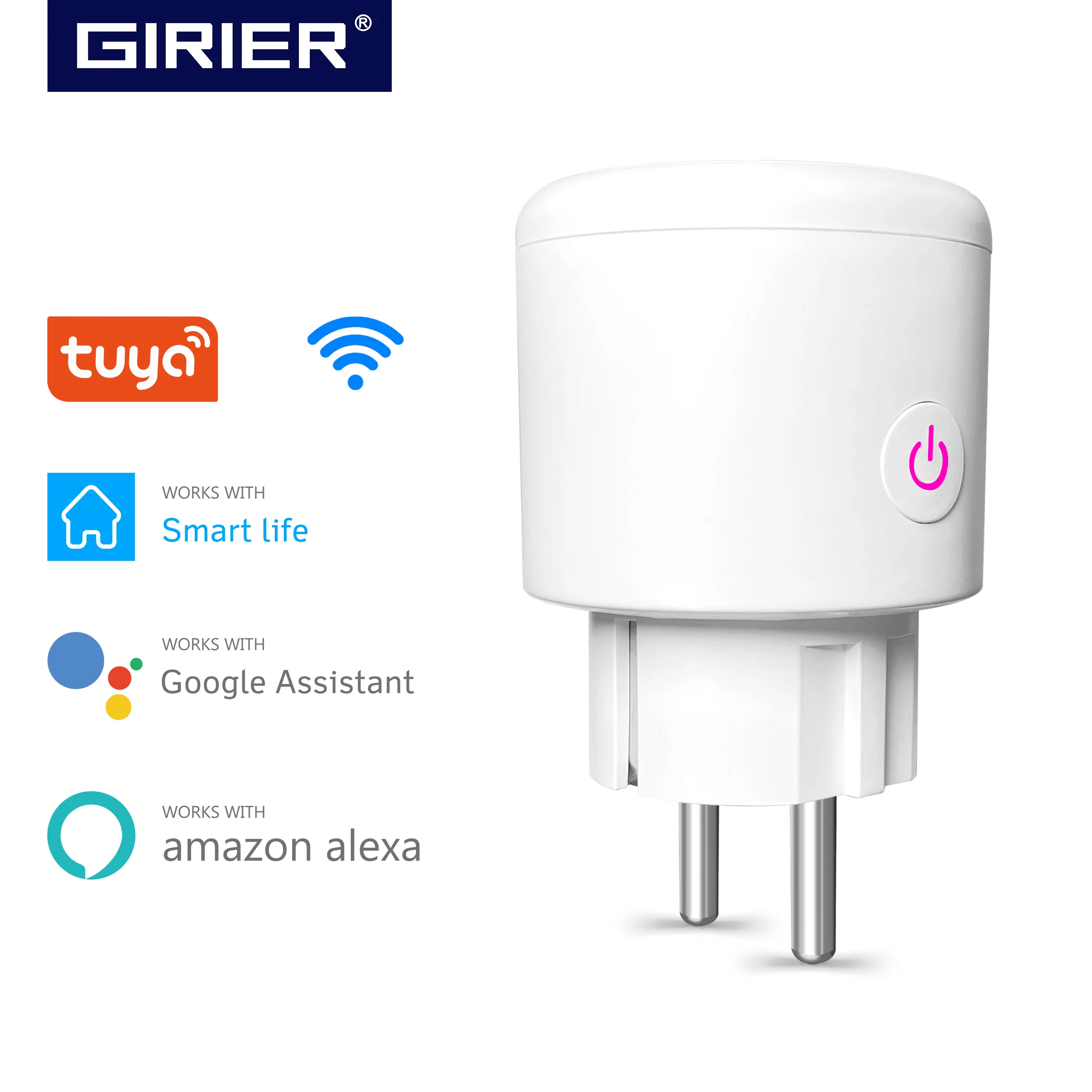 16A Smart Wifi Power Plug Socket EU with Power Monitoer, Smart Life App Voice Timing Remote Control, Work with Google Home Alexa
16A Smart Wifi Power Plug Socket EU with Power Monitoer, Smart Life App Voice Timing Remote Control, Work with Google Home Alexa