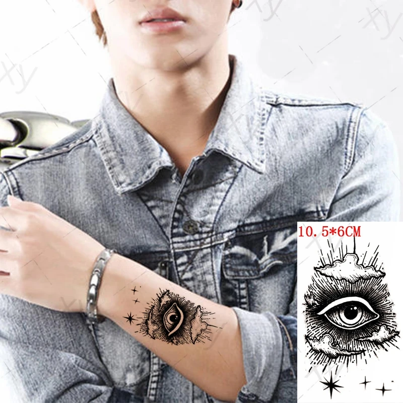 Водостойкая Временная тату-наклейка, черные глаза Бога, звезды, линии, тату флэш-тату, искусственная татуировка для детей, мужчин, женщин
Водостойкая Временная тату-наклейка, черные глаза Бога, звезды, линии, тату флэш-тату, искусственная татуировка для детей, мужчин, женщин