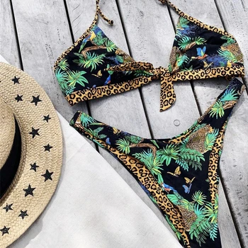 2020 Floral print swimsuit micro string bikini set female chest strap swimwear women bathers push up biquini Halter top beach 
2020 Floral print swimsuit micro string bikini set female chest strap swimwear women bathers push up biquini Halter top beach