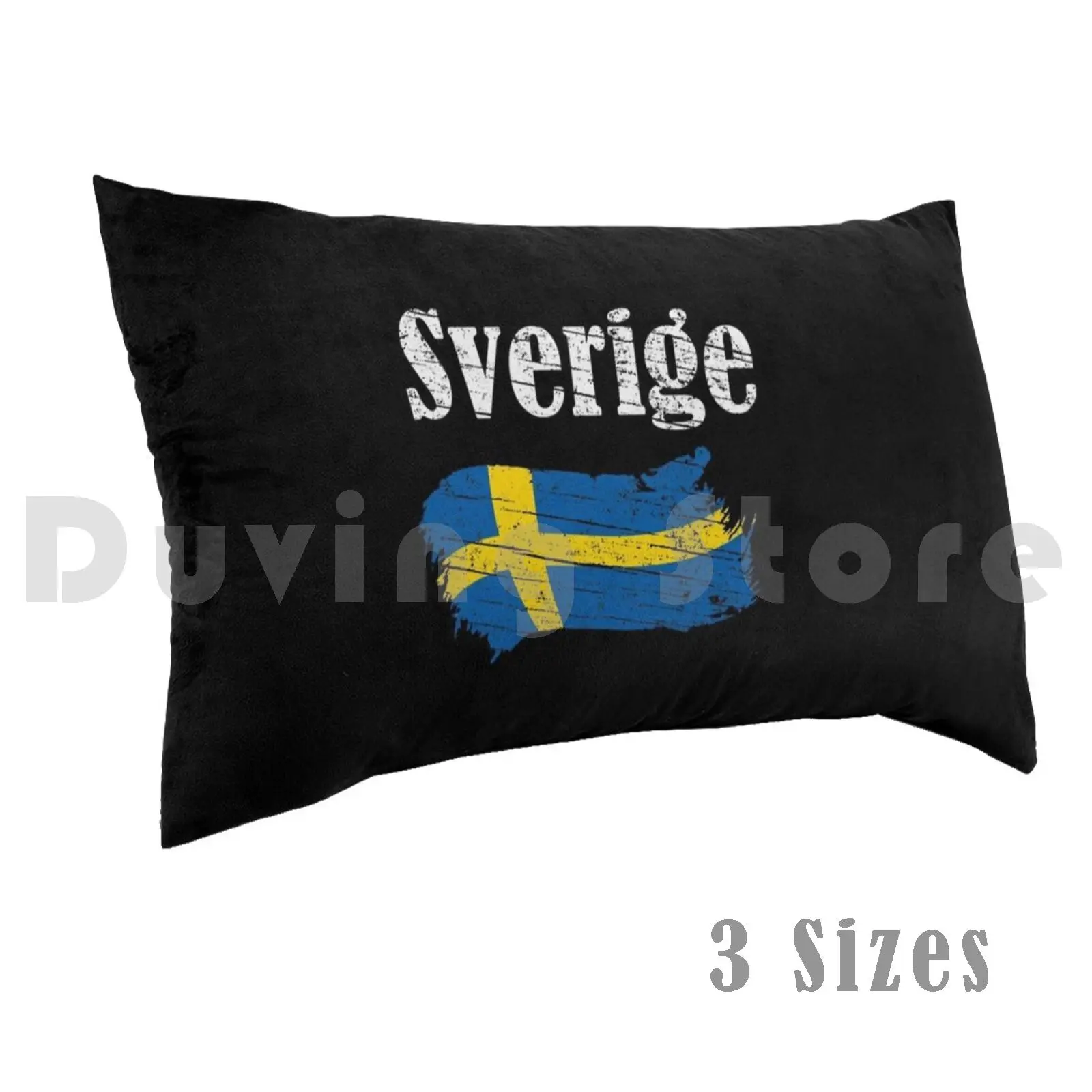 Фото Чехол-Подушка Sverige с шведским флагом винтажный Графический сувенир для