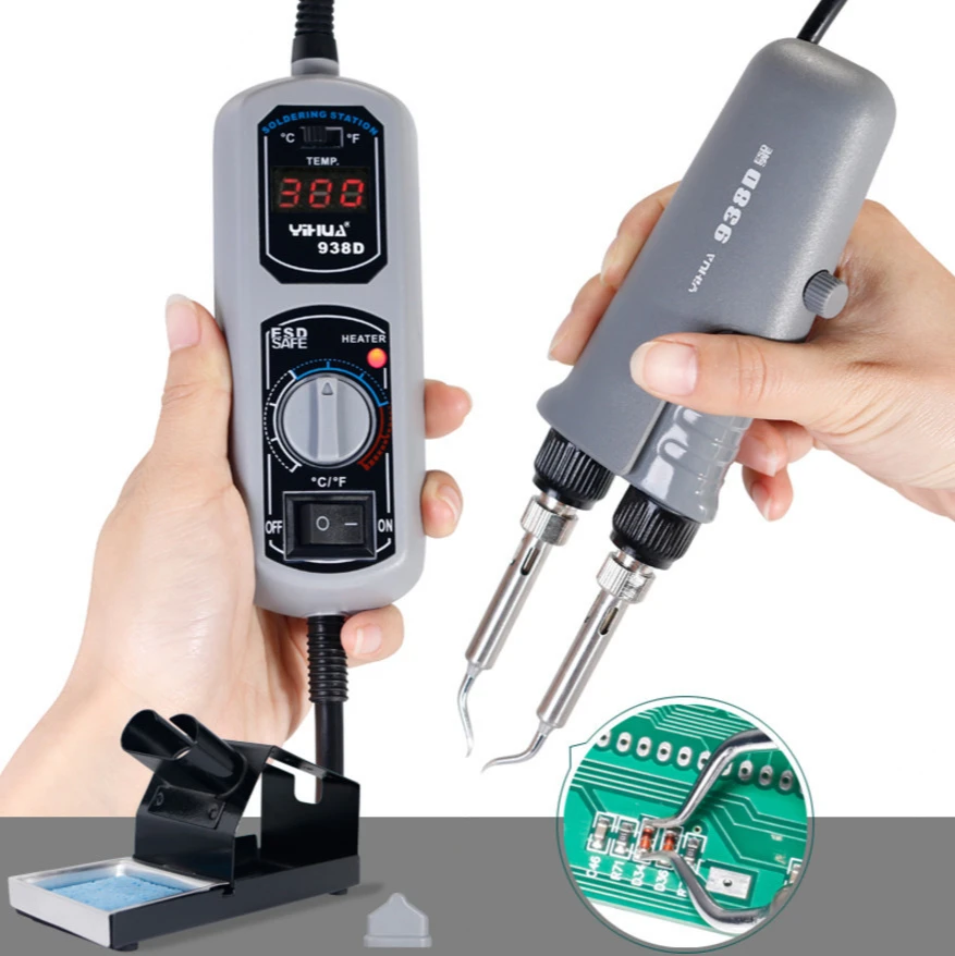 YIHUA 938D SMD пинцет, паяльник, электрический утюг с постоянной температурой, нагрев, портативный Пинцет для ремонта и переделки, паяльники
YIHUA 938D SMD пинцет, паяльник, электрический утюг с постоянной температурой, нагрев, портативный Пинцет для ремонта и переделки, паяльники